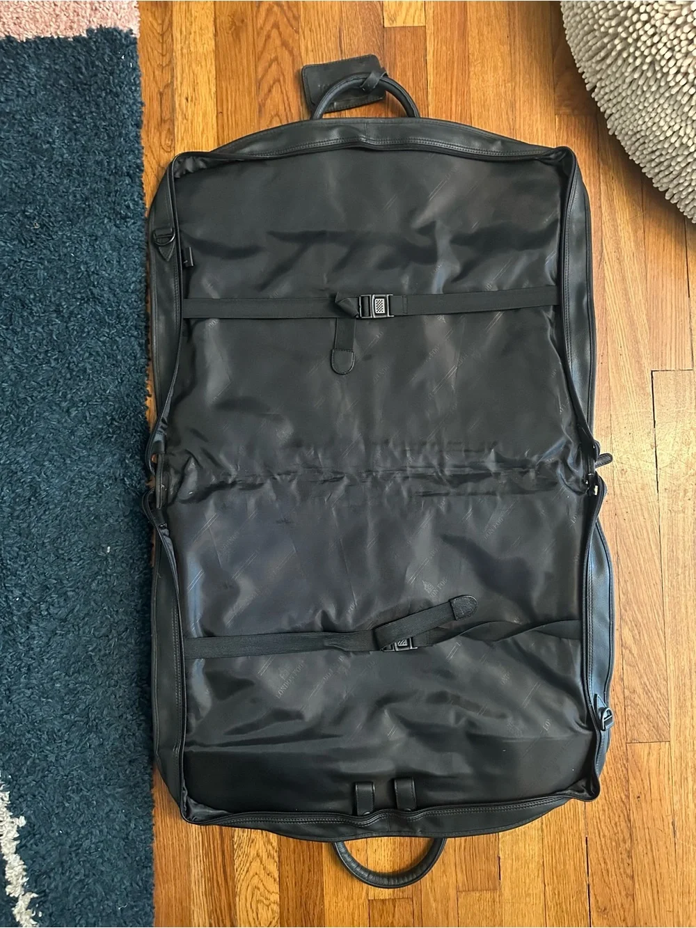 Vintage London Fog Black Leather Garment Bag - Mens Travel Bag